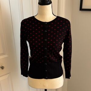 WHBM Black and Red Polka Dot Women's Sweater NWT